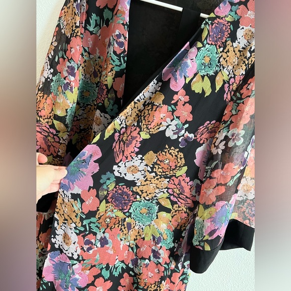 Brenda Floral Duster tie Kimono Size Small If By Sea Los Angeles - Picture 5 of 6
